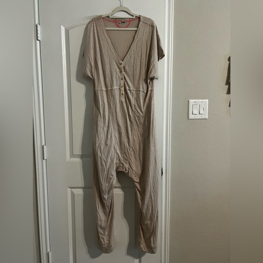 Free People Pillow Talk Henley Jumpsuit (Size L)